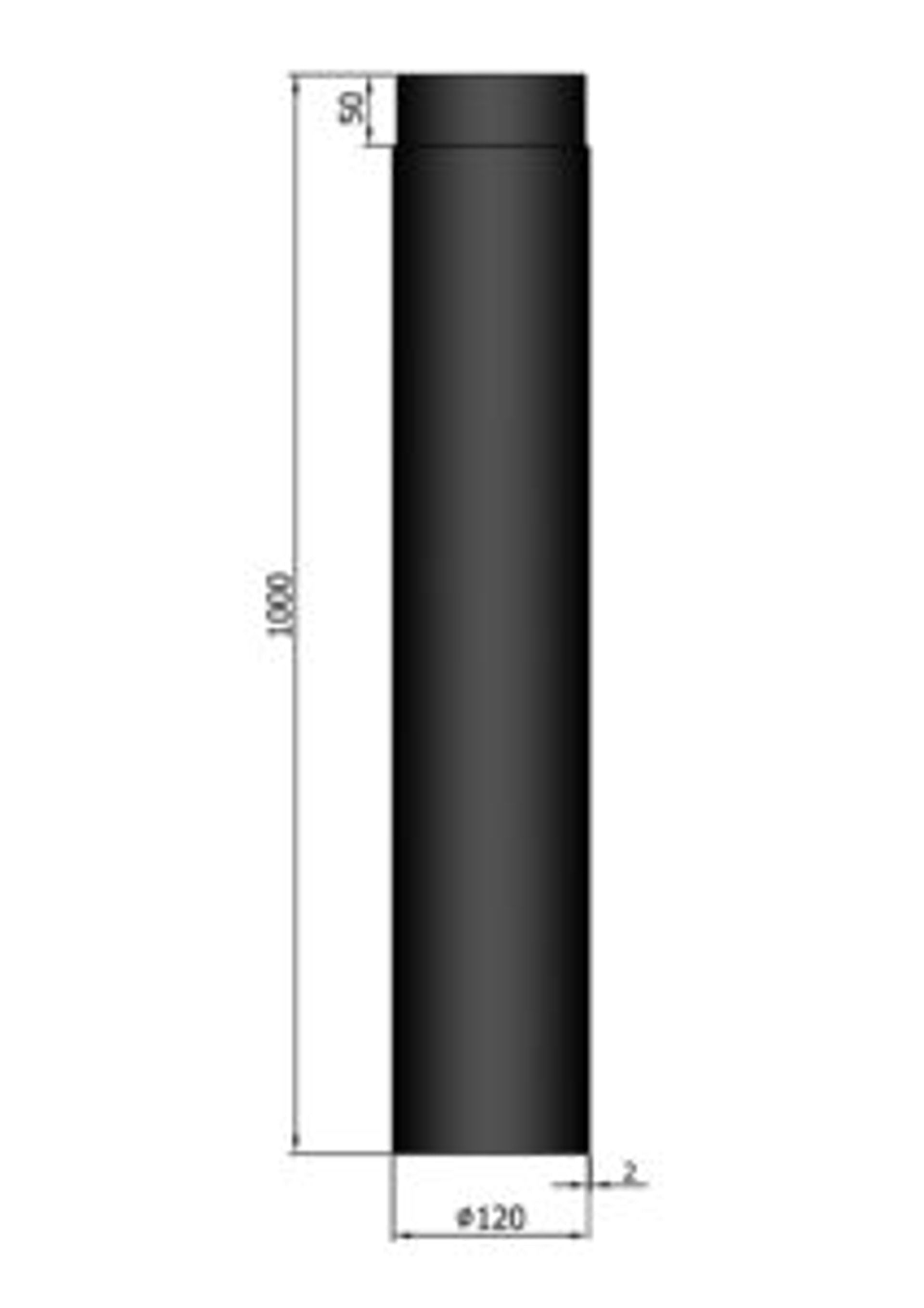 Rökrör Kaminex Rak längd