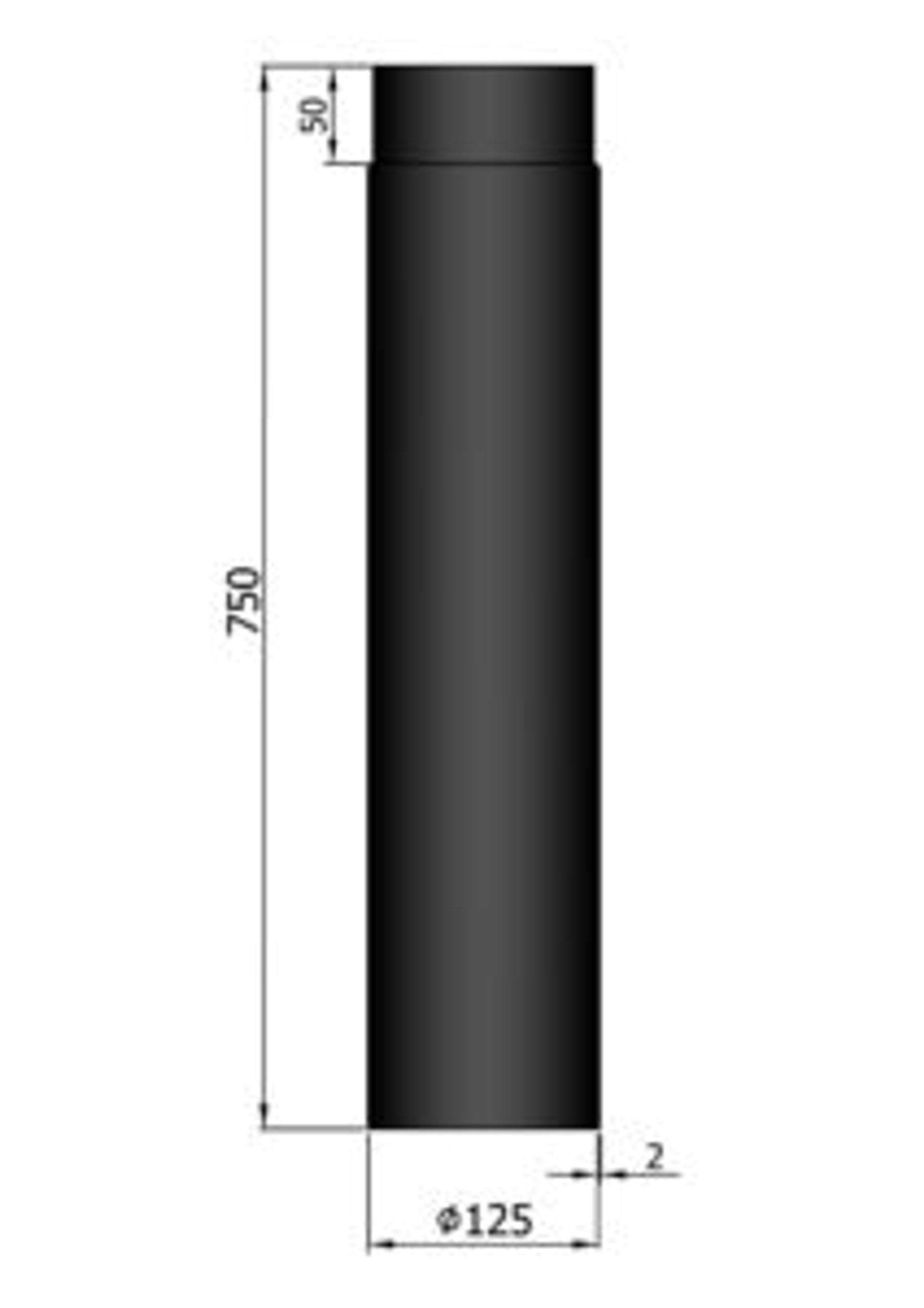 Rökrör Kaminex Rak längd