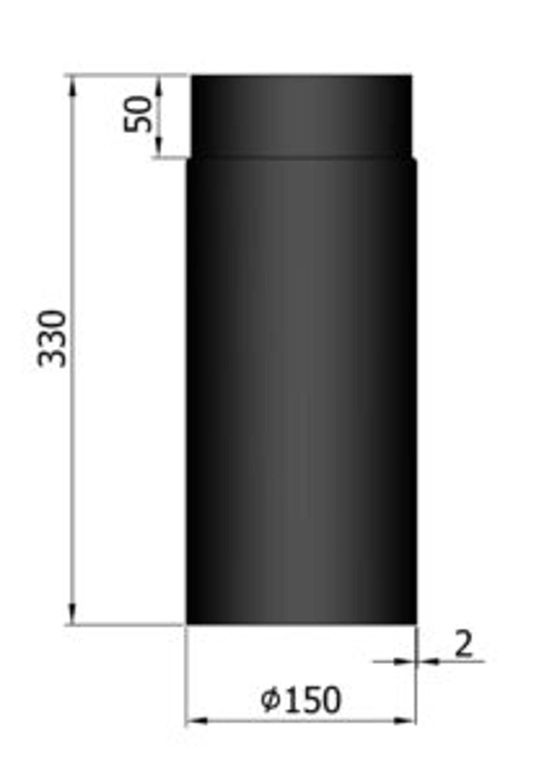 Rökrör Kaminex Rak längd