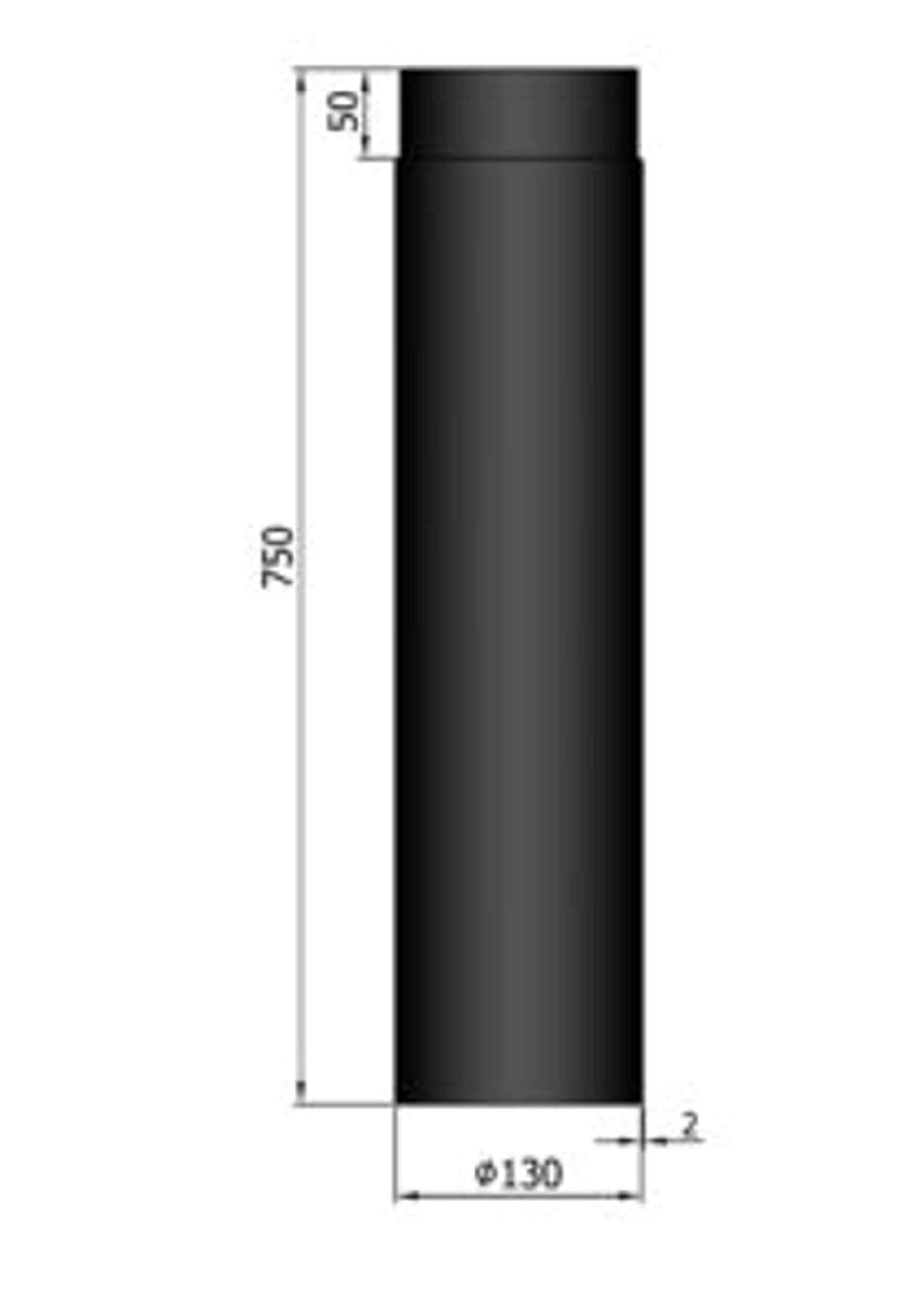 Rökrör Kaminex Rak längd